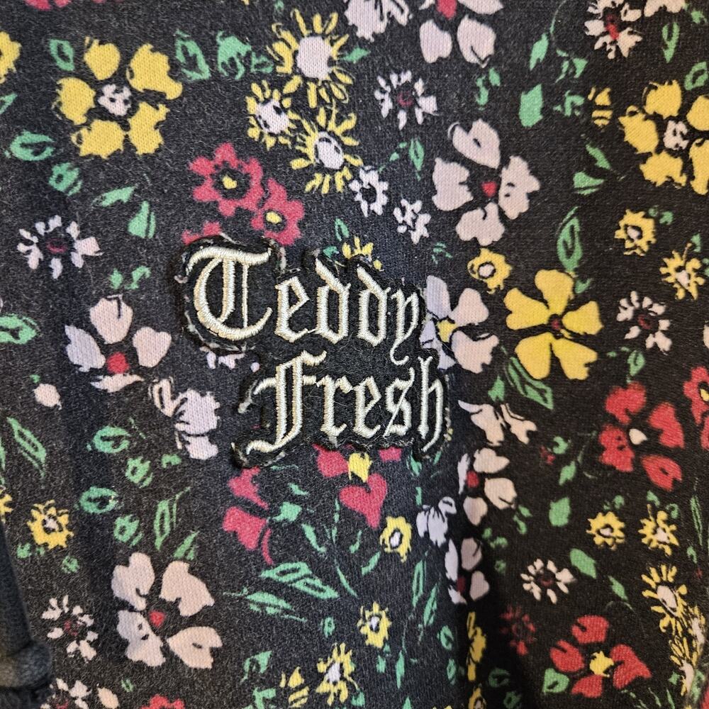 Teddy Fresh Grandma’s Floral Hoodie Sweatshirt Unisex M Medium AOP Print - Picture 3 of 6